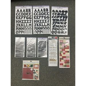 Lot Of 8 COLORBOK MINI 4" x 4" SCRAPBOOK KIT Stickers Alphabet Christmas Congrat